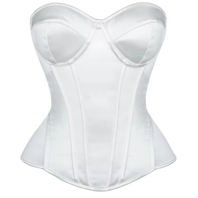 Boning Corset Steel - Corset blanc pour femme, bustier overbust