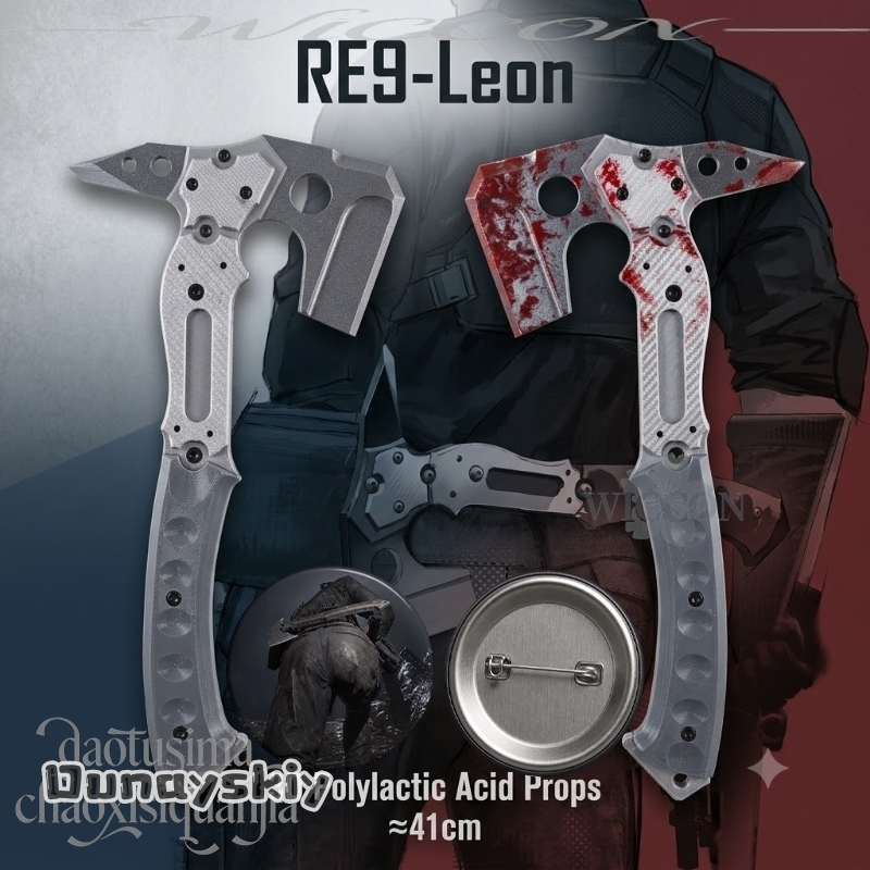 Cosplay Prop Axe - Leonn Hache Tactique Factice de Haute